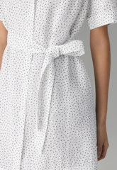 Eleta Linen Mini Dress - WHITE/ ADMIRAL