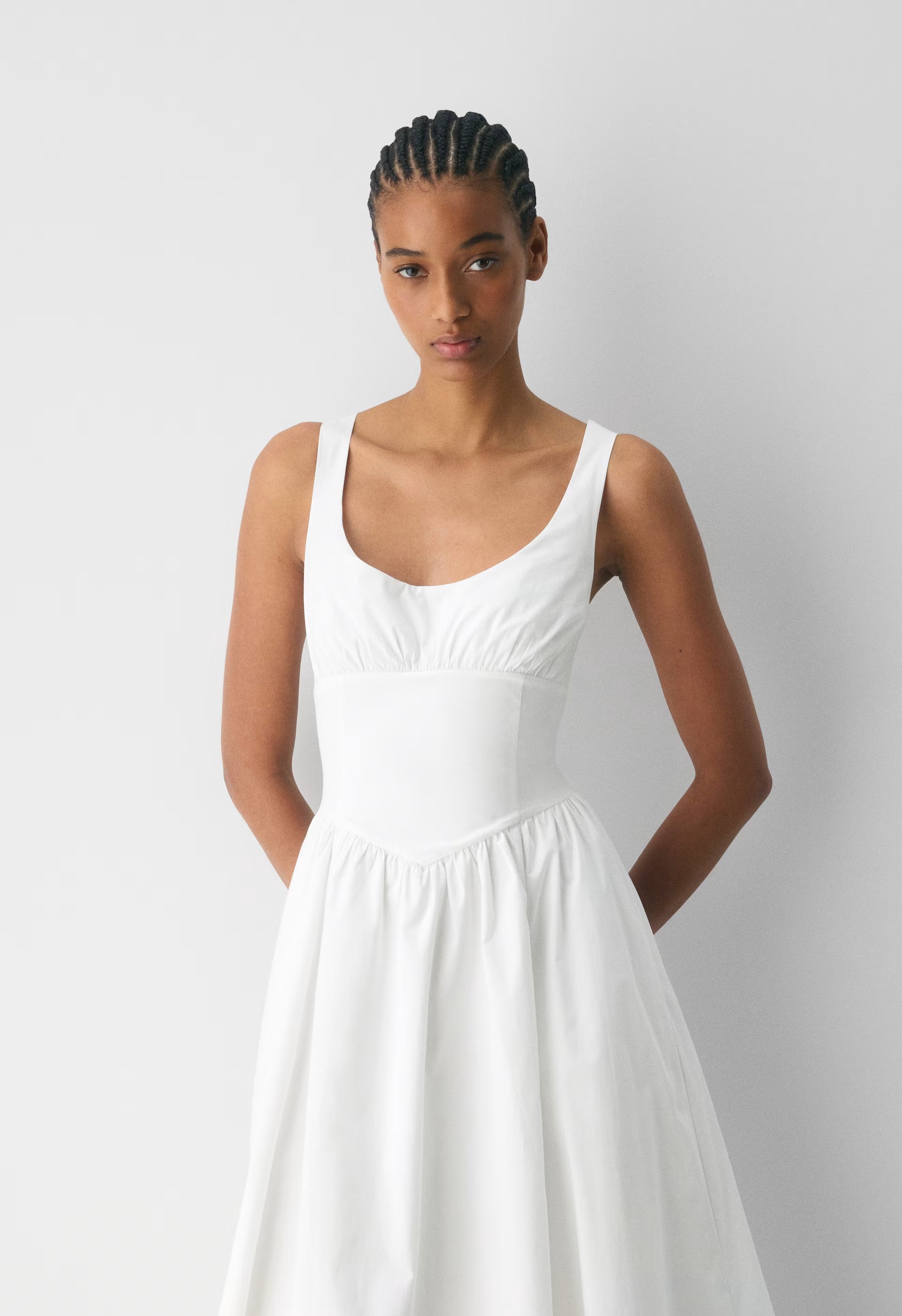 Bergamot Poplin Dress - BRIGHT WHITE