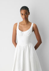 Bergamot Poplin Dress - BRIGHT WHITE