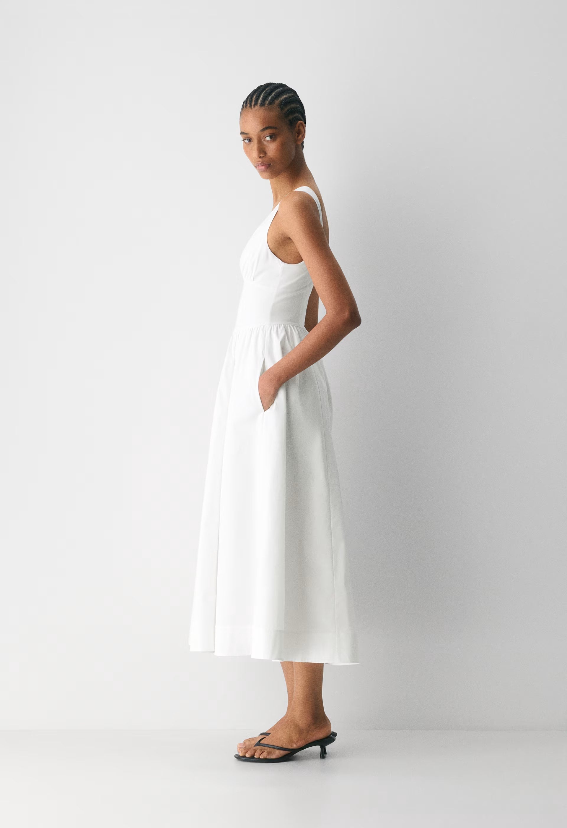 Bergamot Poplin Dress - BRIGHT WHITE