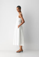 Bergamot Poplin Dress - BRIGHT WHITE
