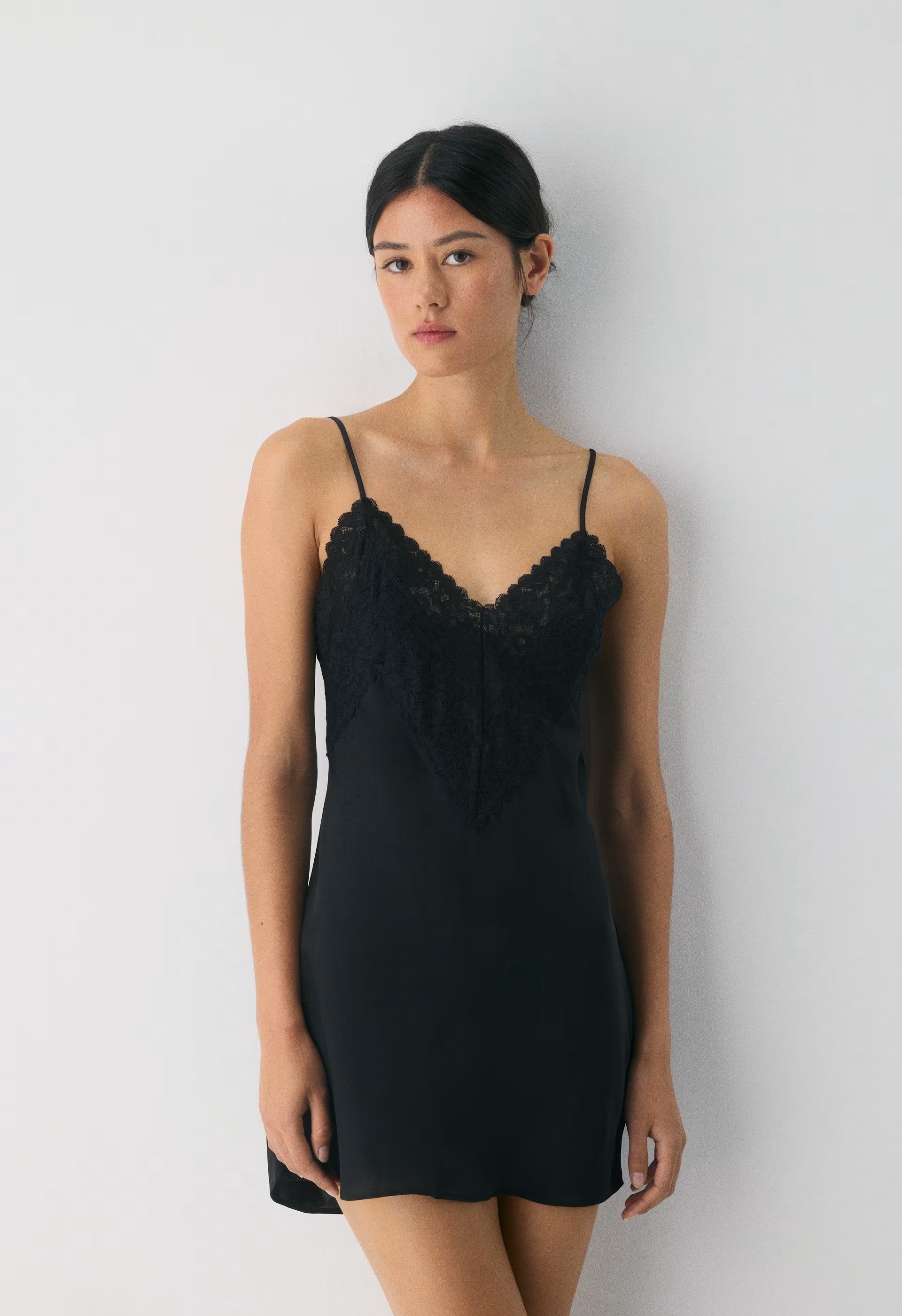 Curfew Satin Dress - BLACK
