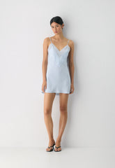 Curfew Satin Dress - MIDDAY BLUE