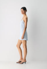Curfew Satin Dress - MIDDAY BLUE