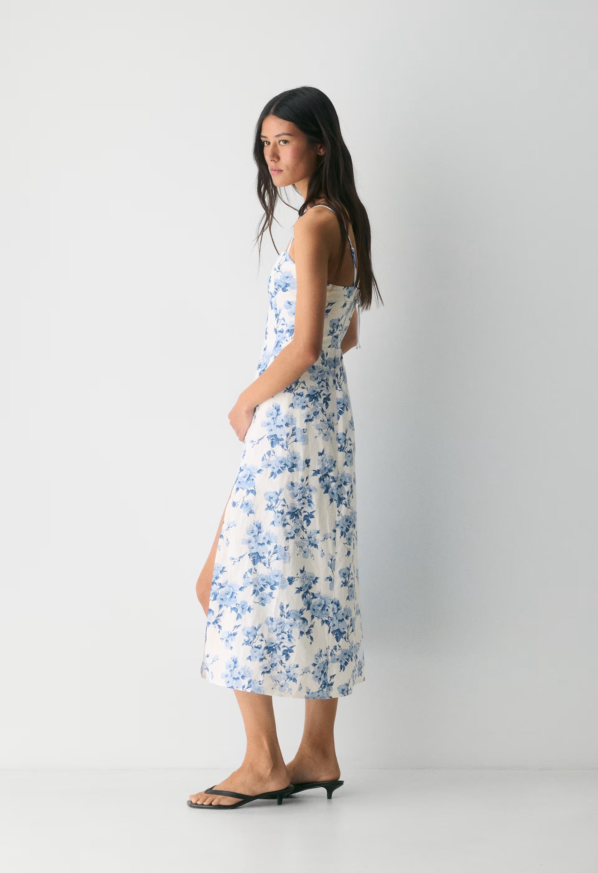 Barrafina Linen Dress - WHITE/ FR BLUE