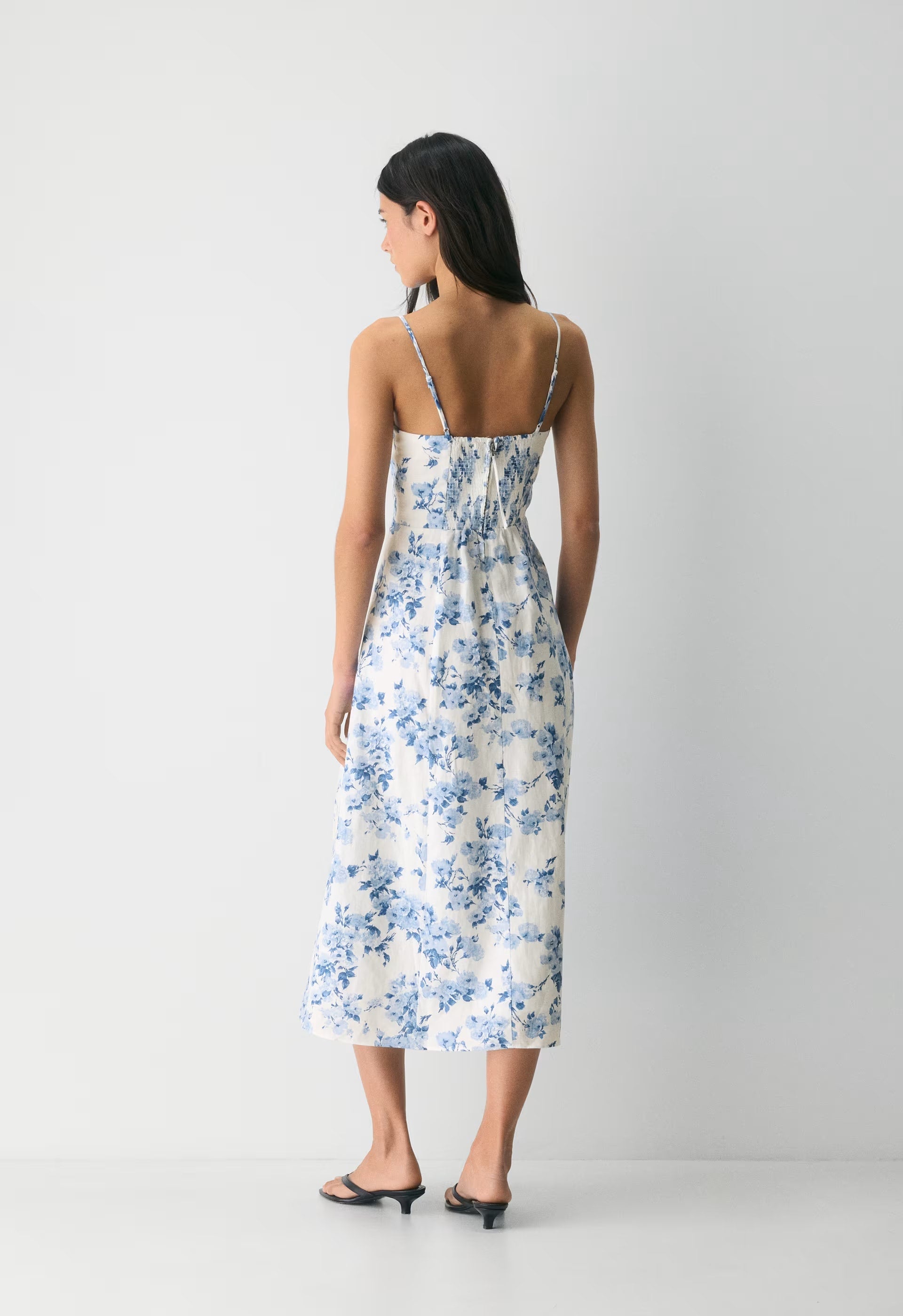 Barrafina Linen Dress - WHITE/ FR BLUE