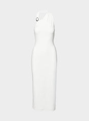 Smooth Matter™ Shadowplay Halter Dress - WHITE/SILVER