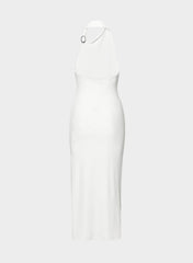 Smooth Matter™ Shadowplay Halter Dress - WHITE/SILVER