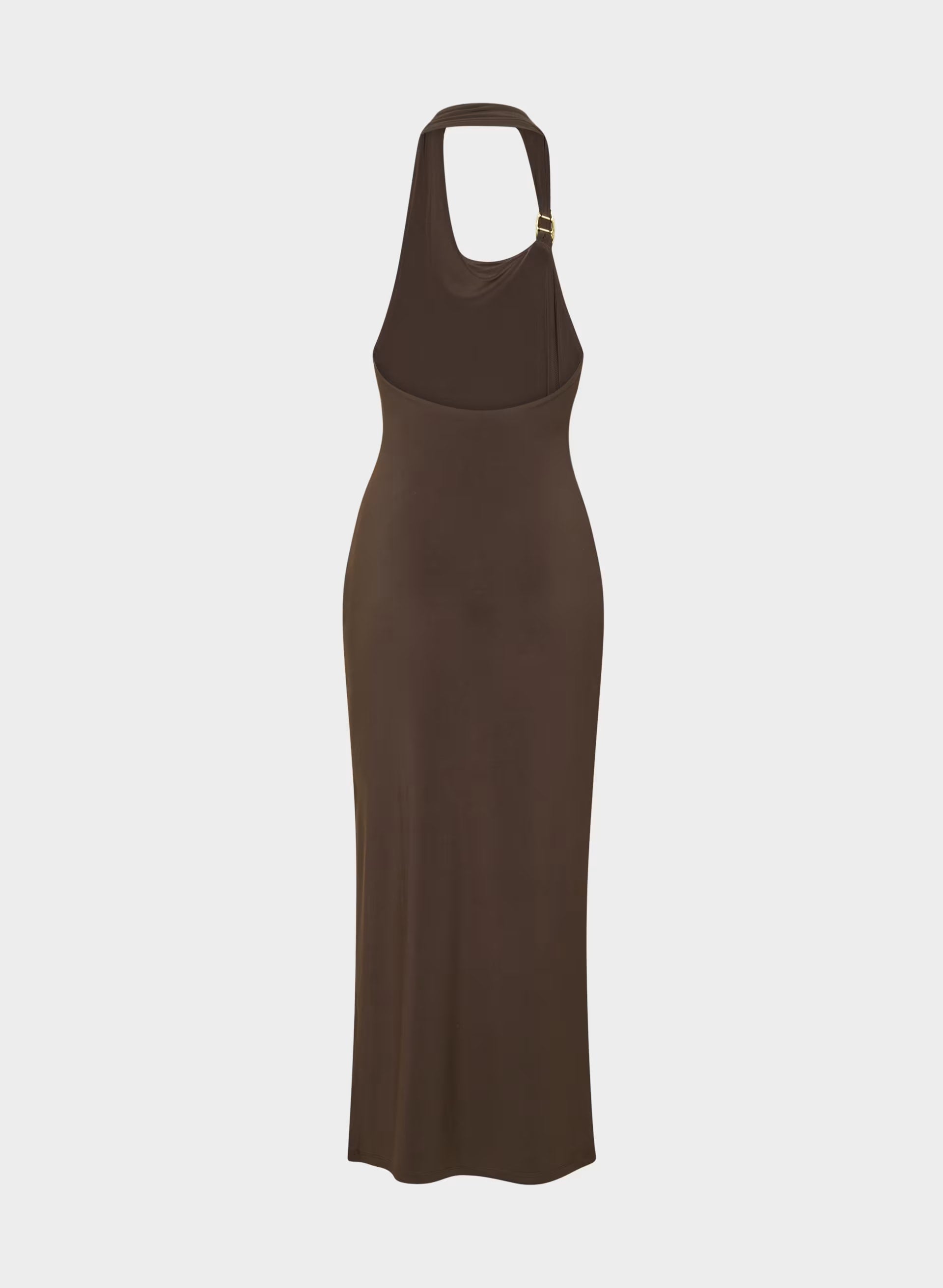 Smooth Matter™ Shadowplay Halter Dress - RCH MC BRN /GOLD