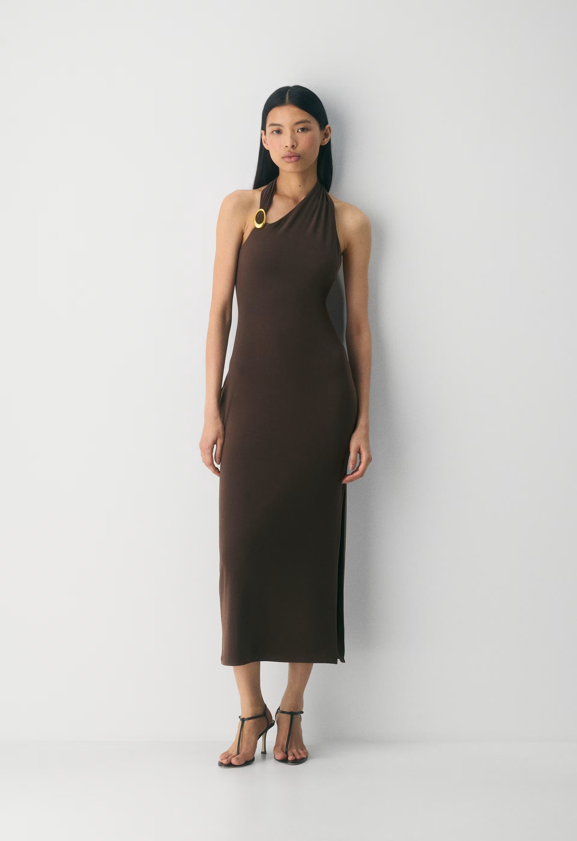 Smooth Matter™ Shadowplay Halter Dress - WHITE/SILVER