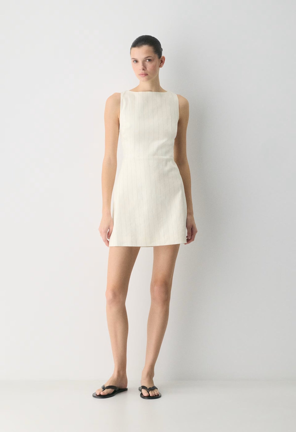 Bond Linen Dress - CABOT STRP OAK/GREY