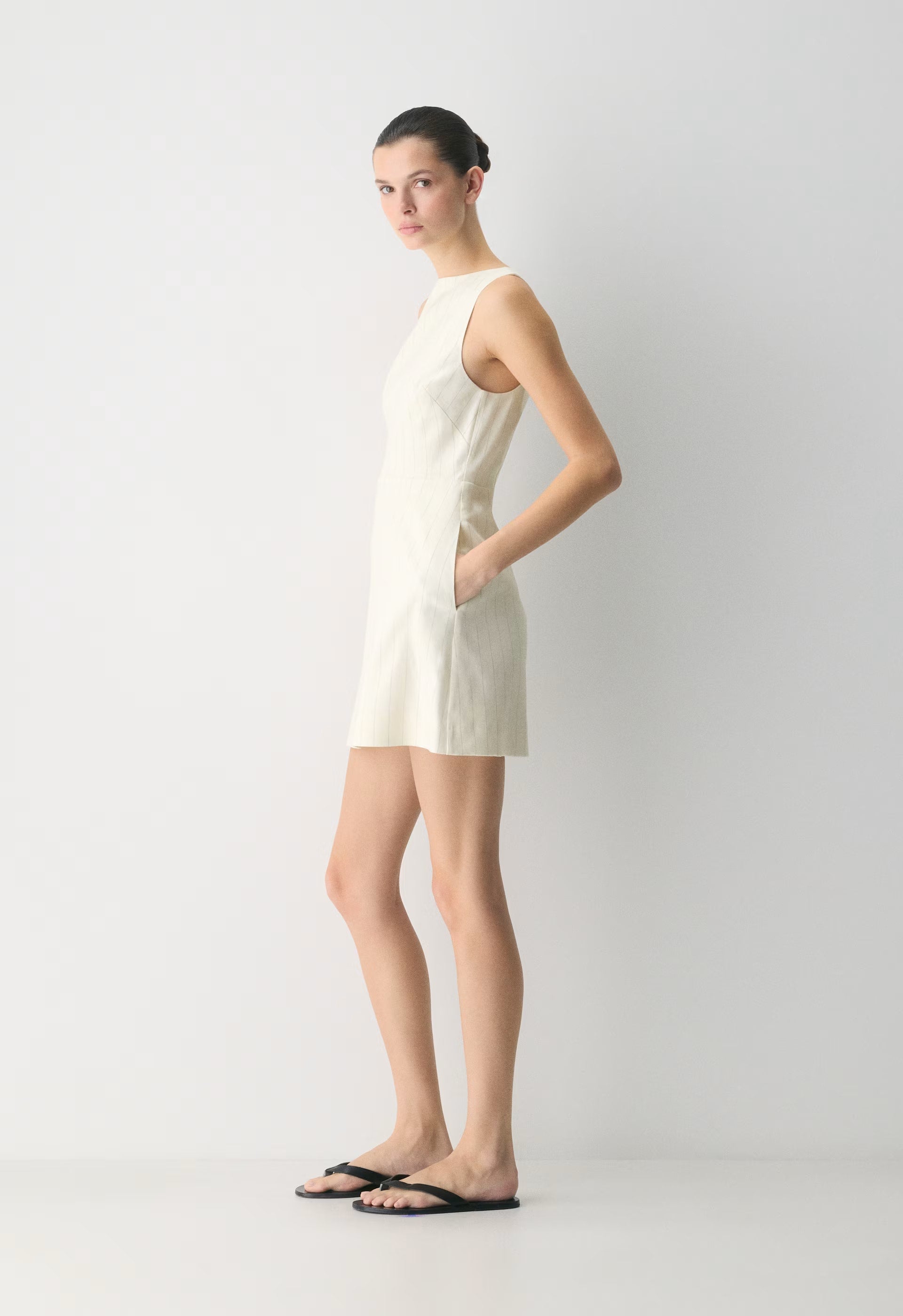Bond Linen Dress - CABOT STRP OAK/GREY
