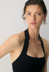 Calypso Halter Dress - BLACK