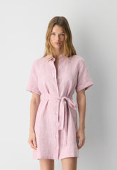 Eleta Linen Mini Dress - SRPN CK LT BR/SWT P PL