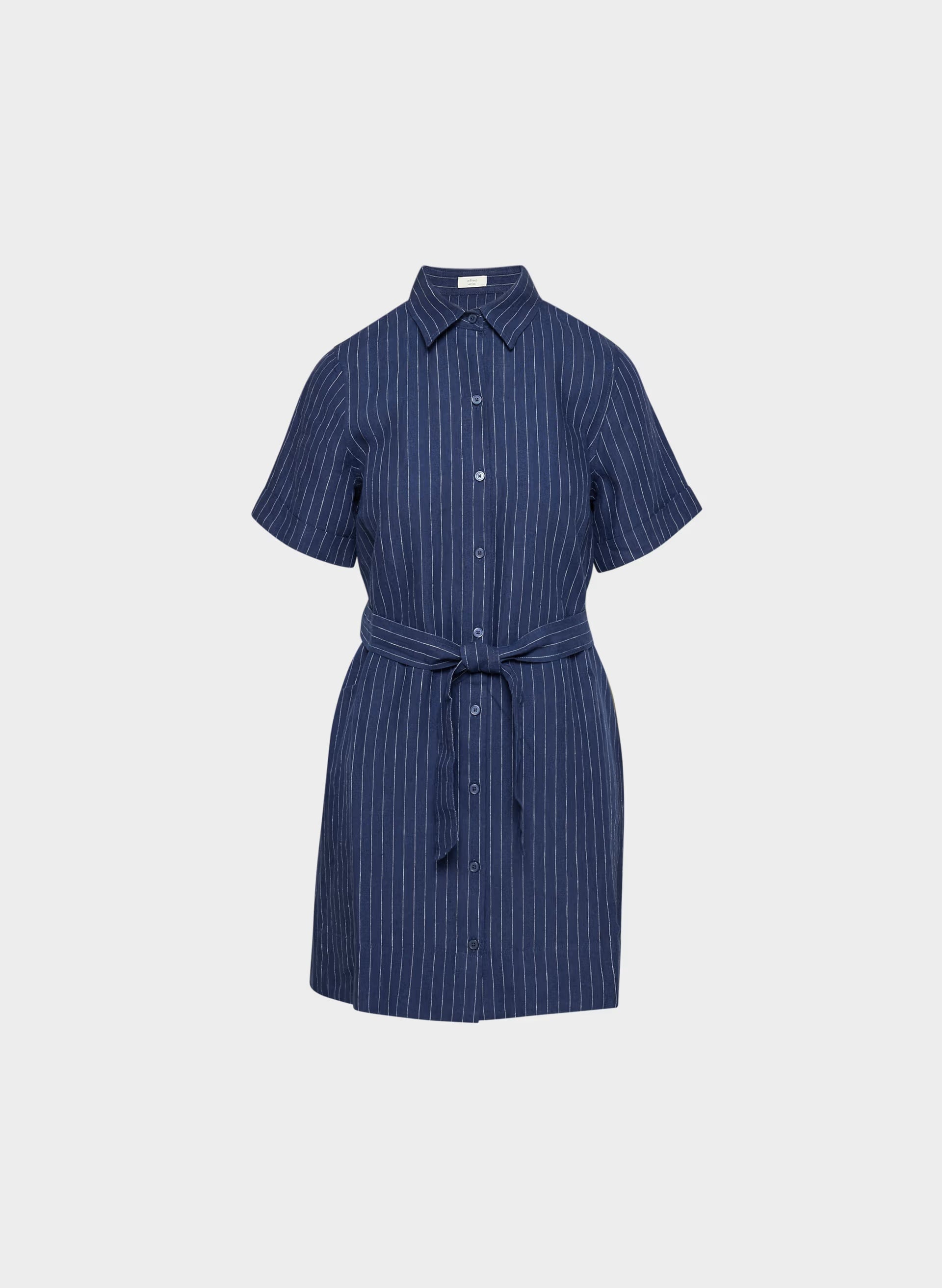 Eleta Linen Mini Dress - SUSAN STRPE HRBR NV/W