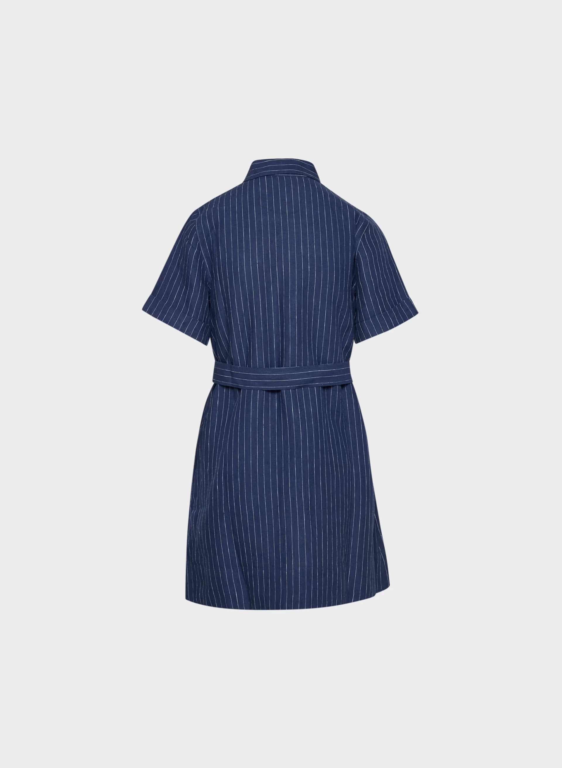 Eleta Linen Mini Dress - SUSAN STRPE HRBR NV/W