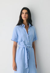Eleta Linen Maxi Dress - MITCHELL ST CNFWR B/W