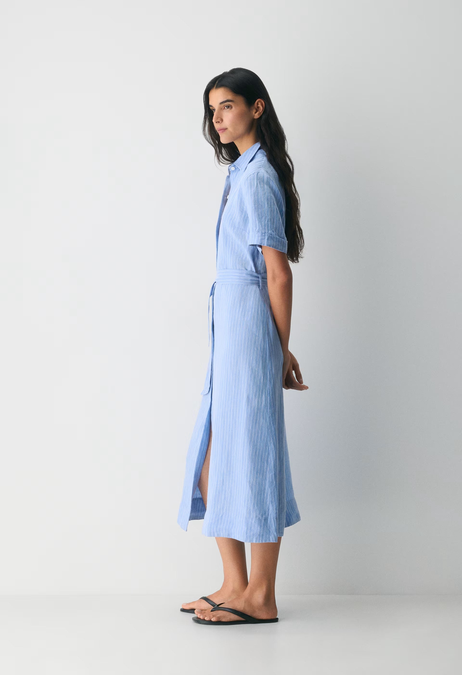 Eleta Linen Maxi Dress - MITCHELL ST CNFWR B/W