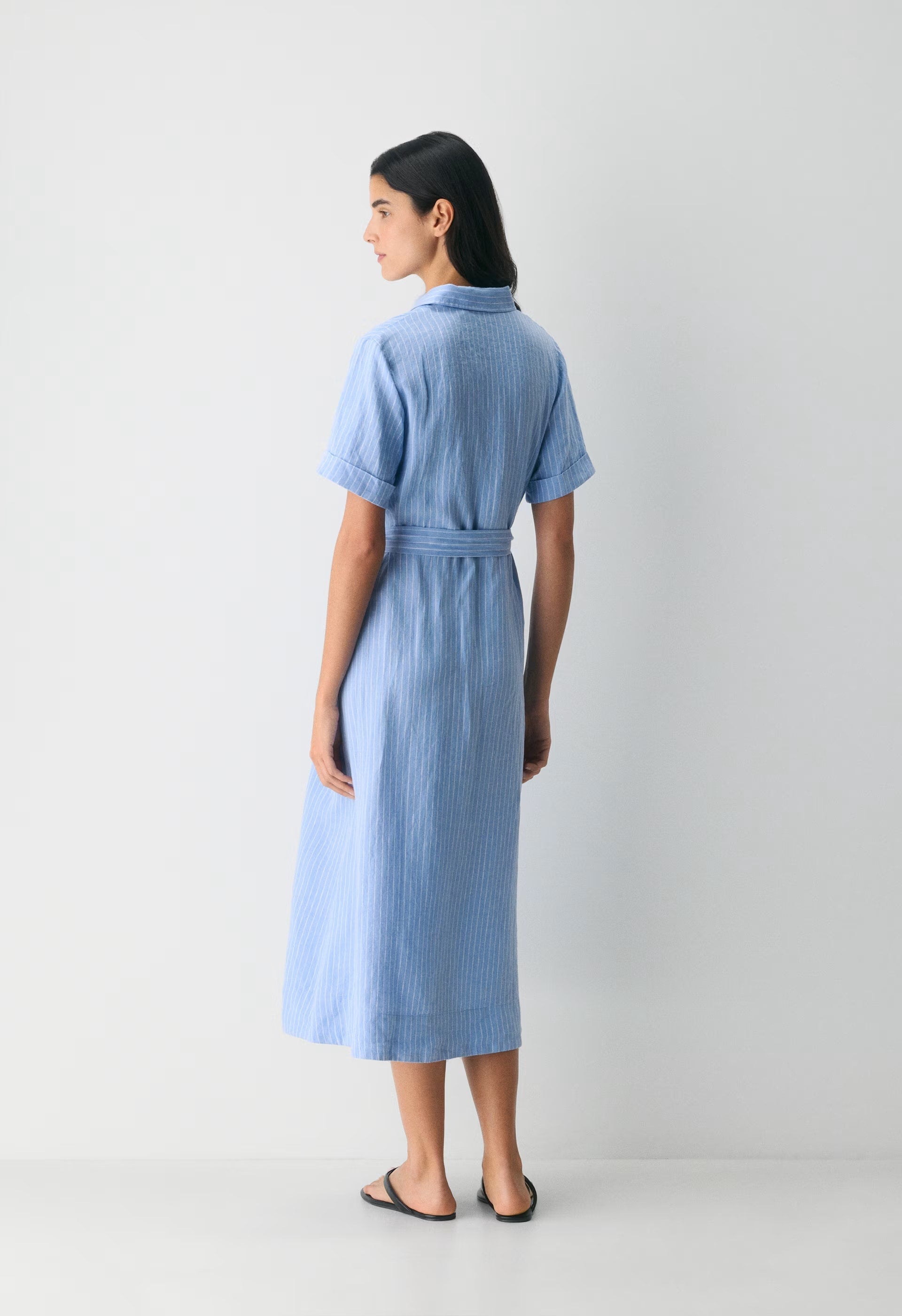 Eleta Linen Maxi Dress - MITCHELL ST CNFWR B/W