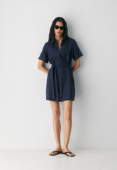 Eleta Linen Mini Dress - ADMIRAL