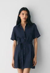 Eleta Linen Mini Dress - ADMIRAL