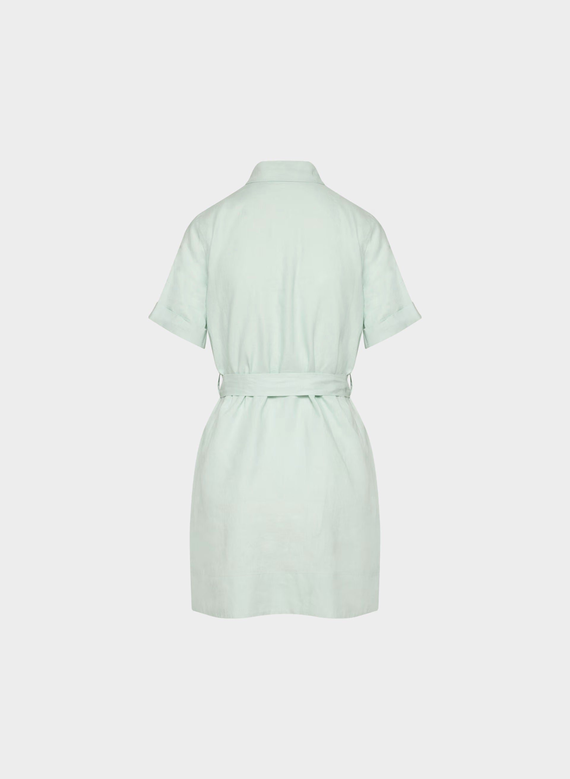 Eleta Linen Mini Dress - AGAVE GREEN