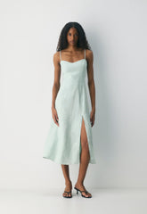 Barrafina Linen Dress - AGAVE GREEN