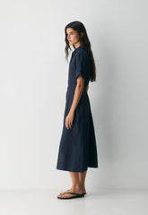 Eleta Linen Maxi Dress - ADMIRAL