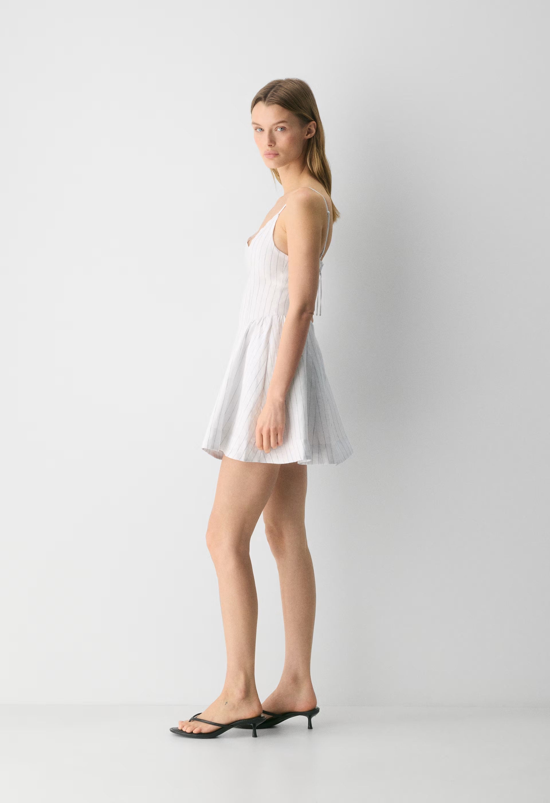 Technique Linen Mini Dress - HNDSN STRP WT/ADMIRAL