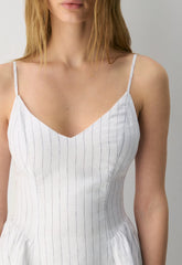Technique Linen Mini Dress - HNDSN STRP WT/ADMIRAL