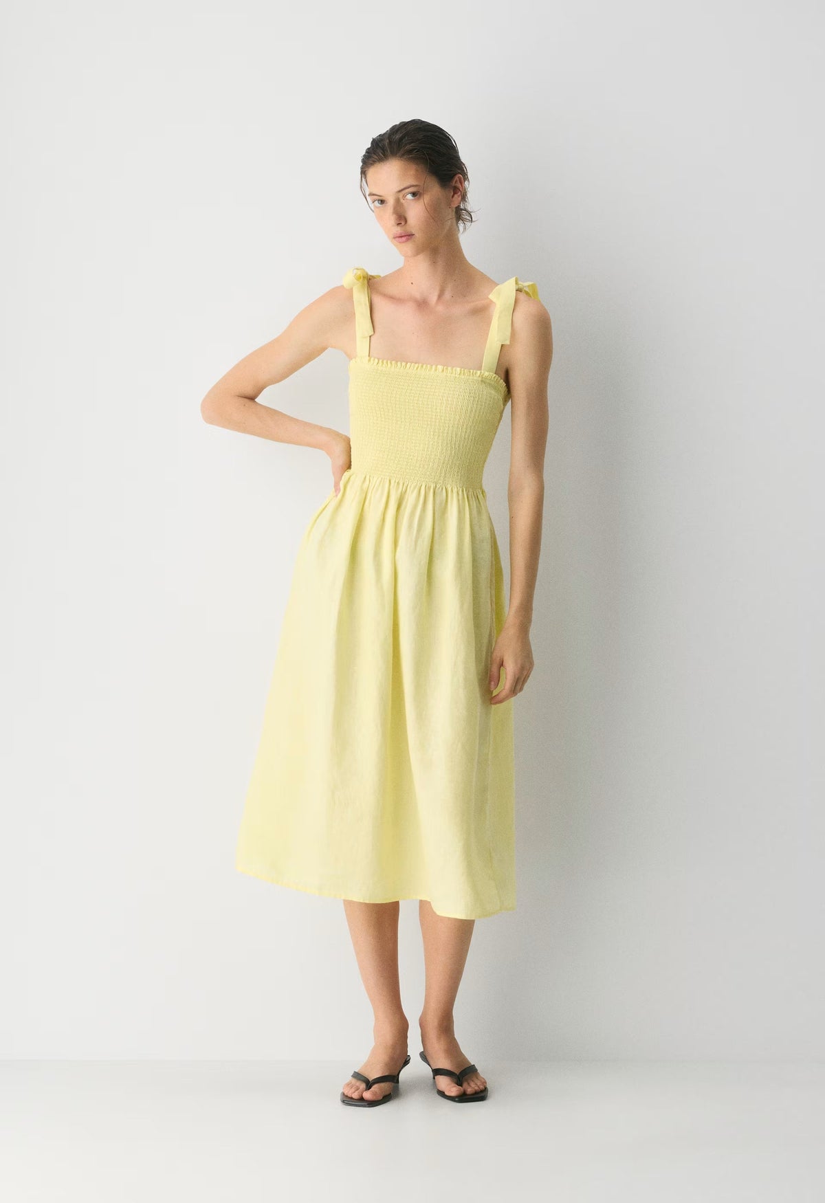 Golden Hour Linen Dress - LEMONADE