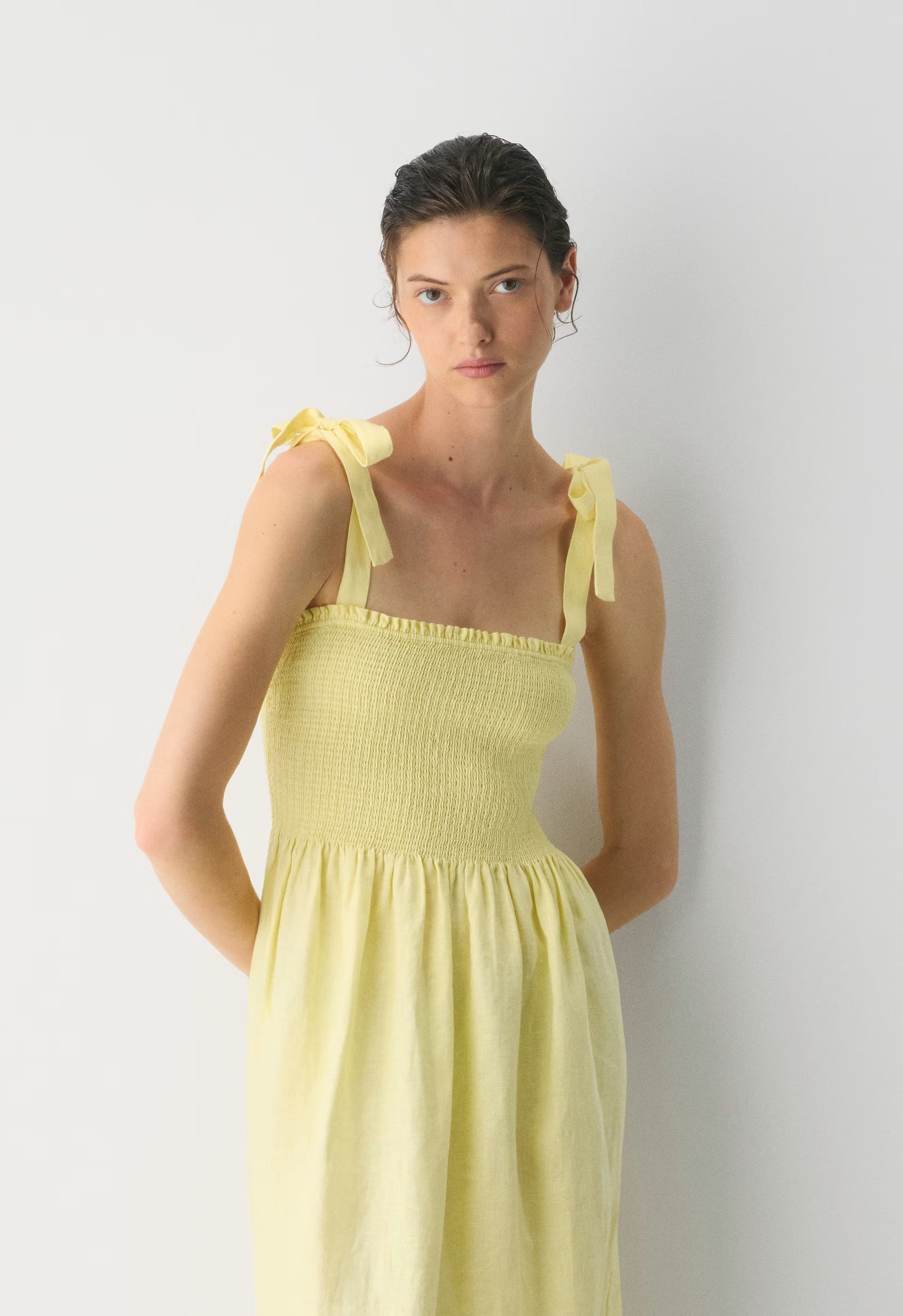 Golden Hour Linen Dress - LEMONADE