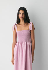 Golden Hour Linen Dress - SWEET PEA PURPLE