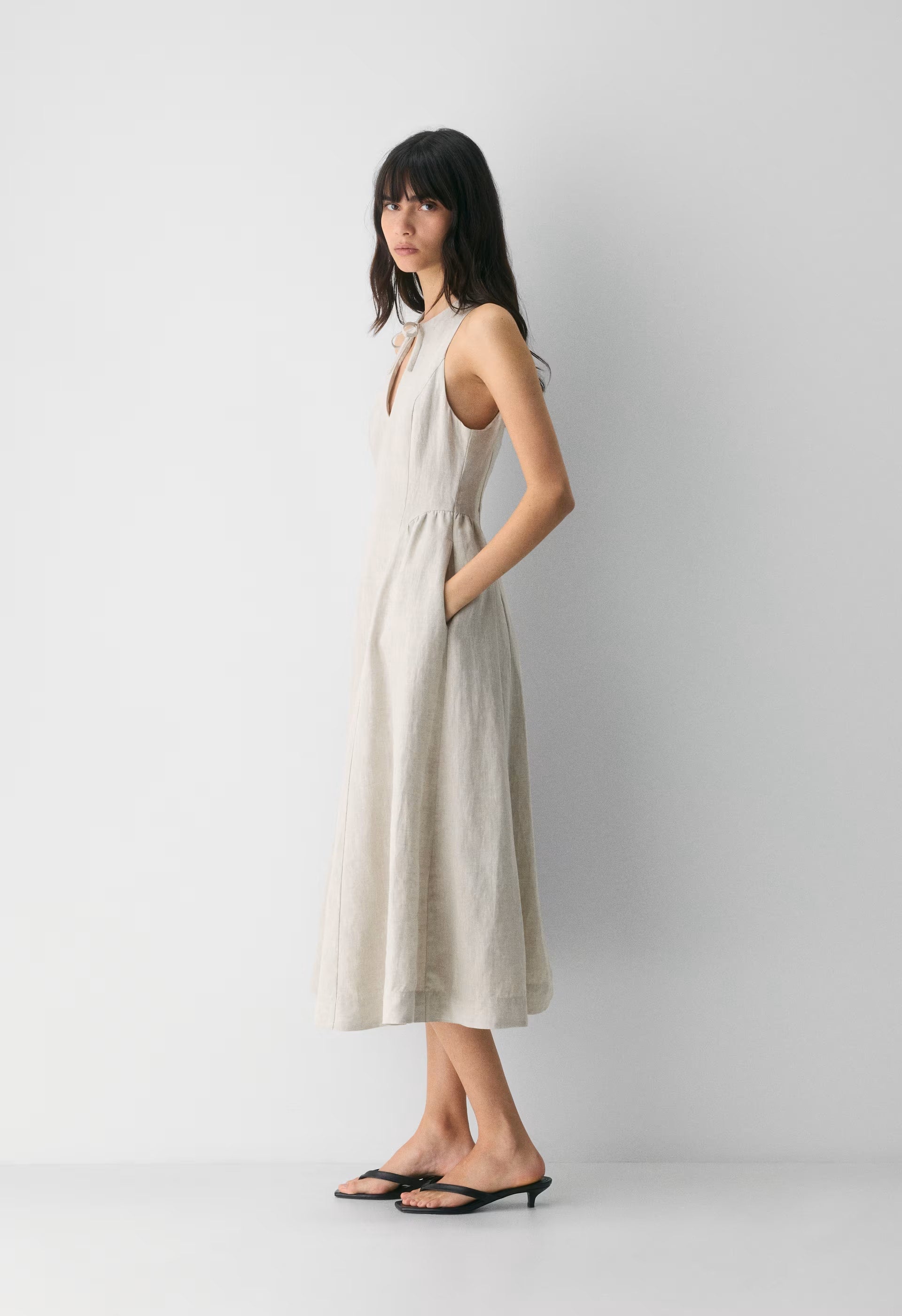 Countess Linen Dress - UNDYED ECRU