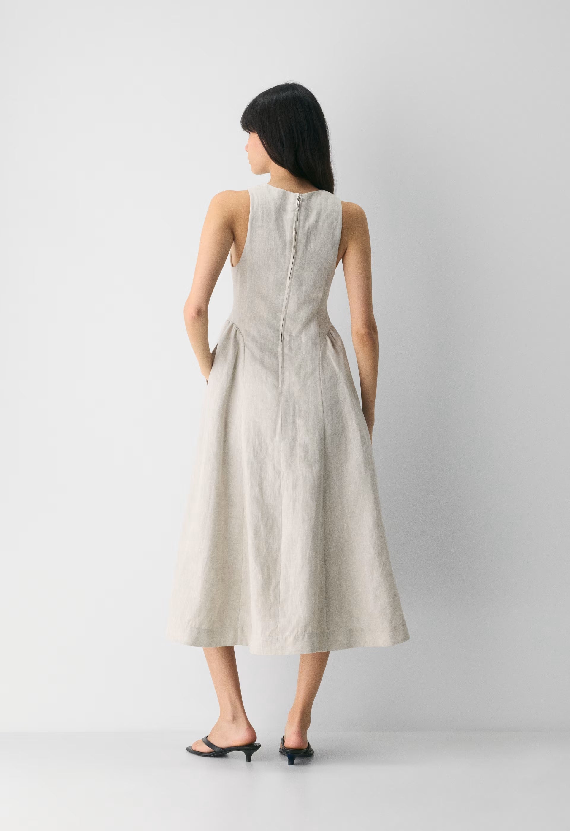 Countess Linen Dress - UNDYED ECRU