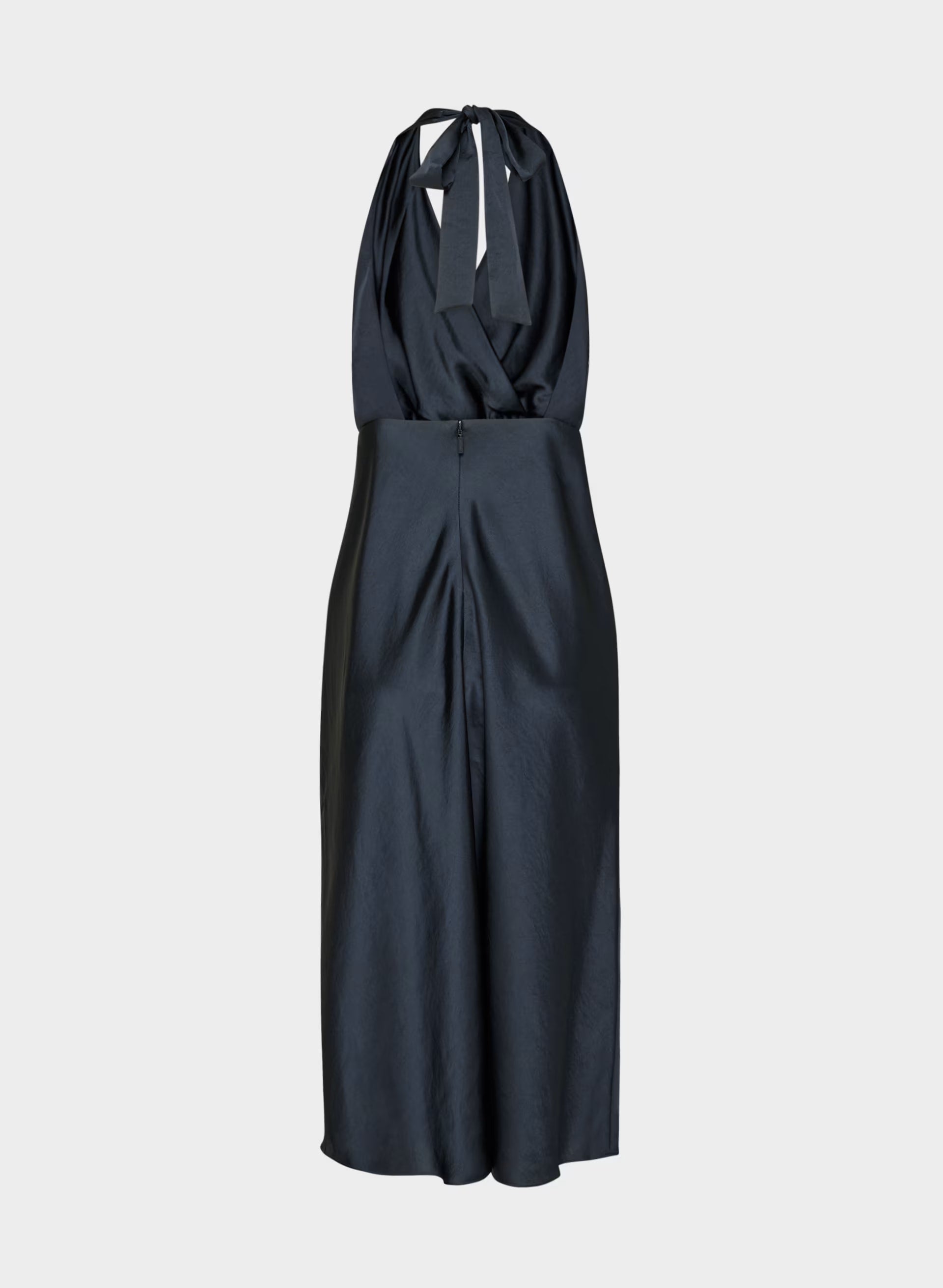 Sprig Satin Halter Dress - ADMIRAL