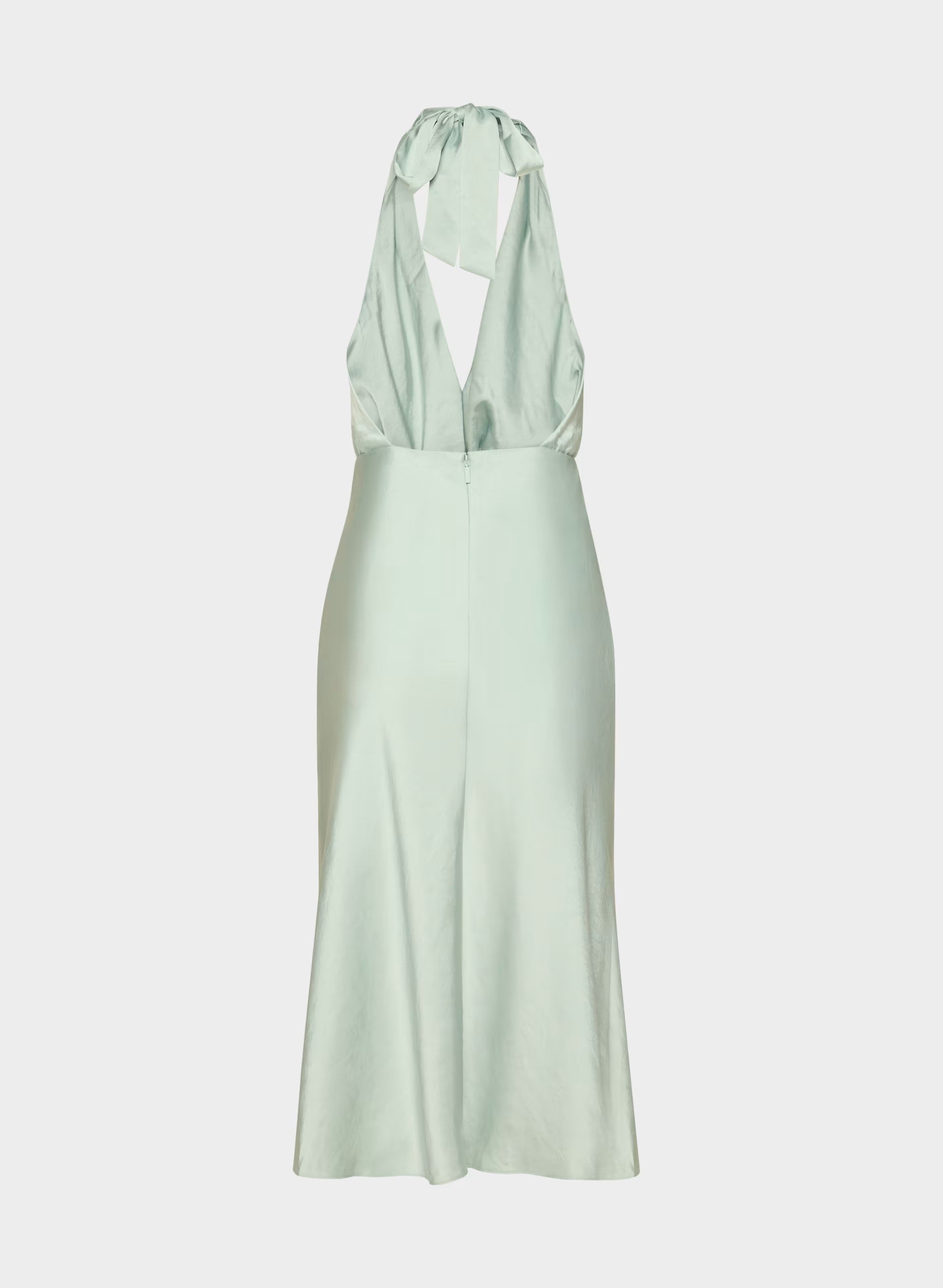 Sprig Satin Halter Dress - AGAVE GREEN