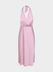 Sprig Satin Halter Dress - SWEET PEA PURPLE