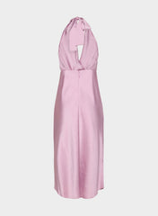 Sprig Satin Halter Dress - SWEET PEA PURPLE