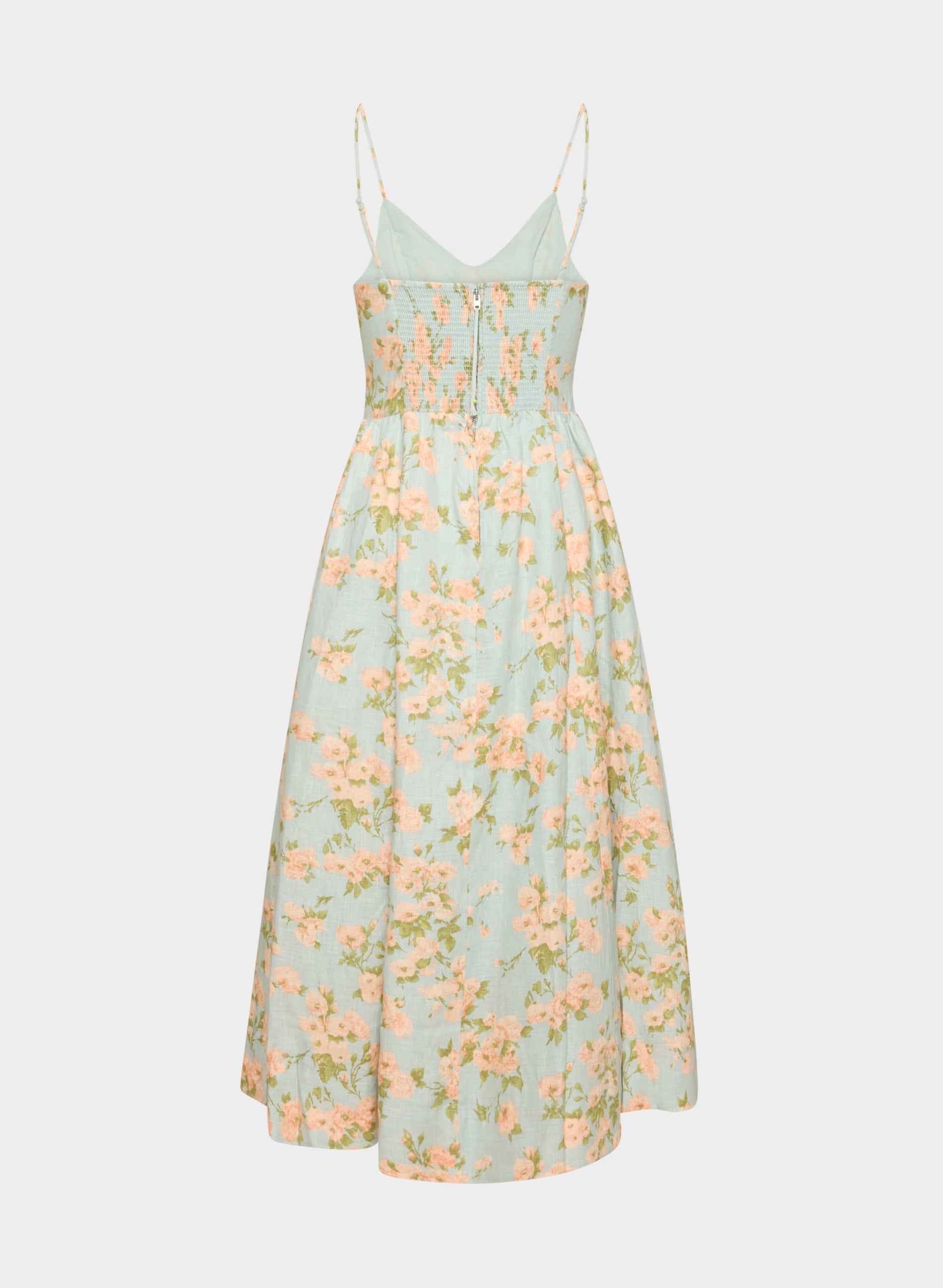 Technique Linen Dress - AGAVE GREEN/SOFT PEACH