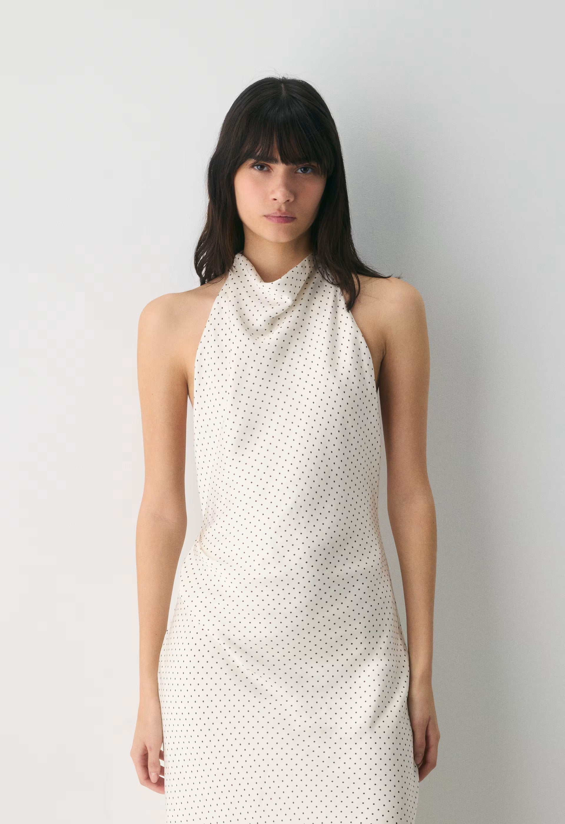 Audience Satin Maxi Halter Dress - BIRCH/ RCH M BRWN