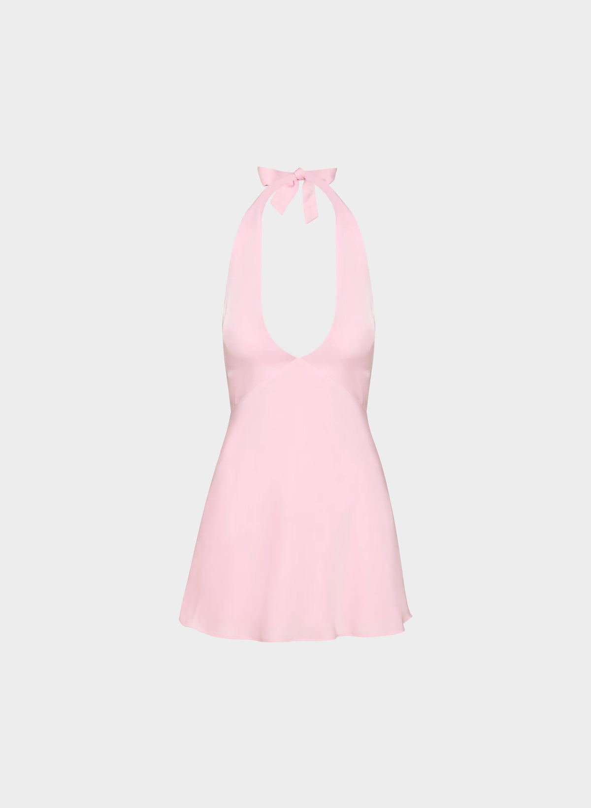 Nightscape Satin Halter Micro Dress - MILKSHAKE PINK