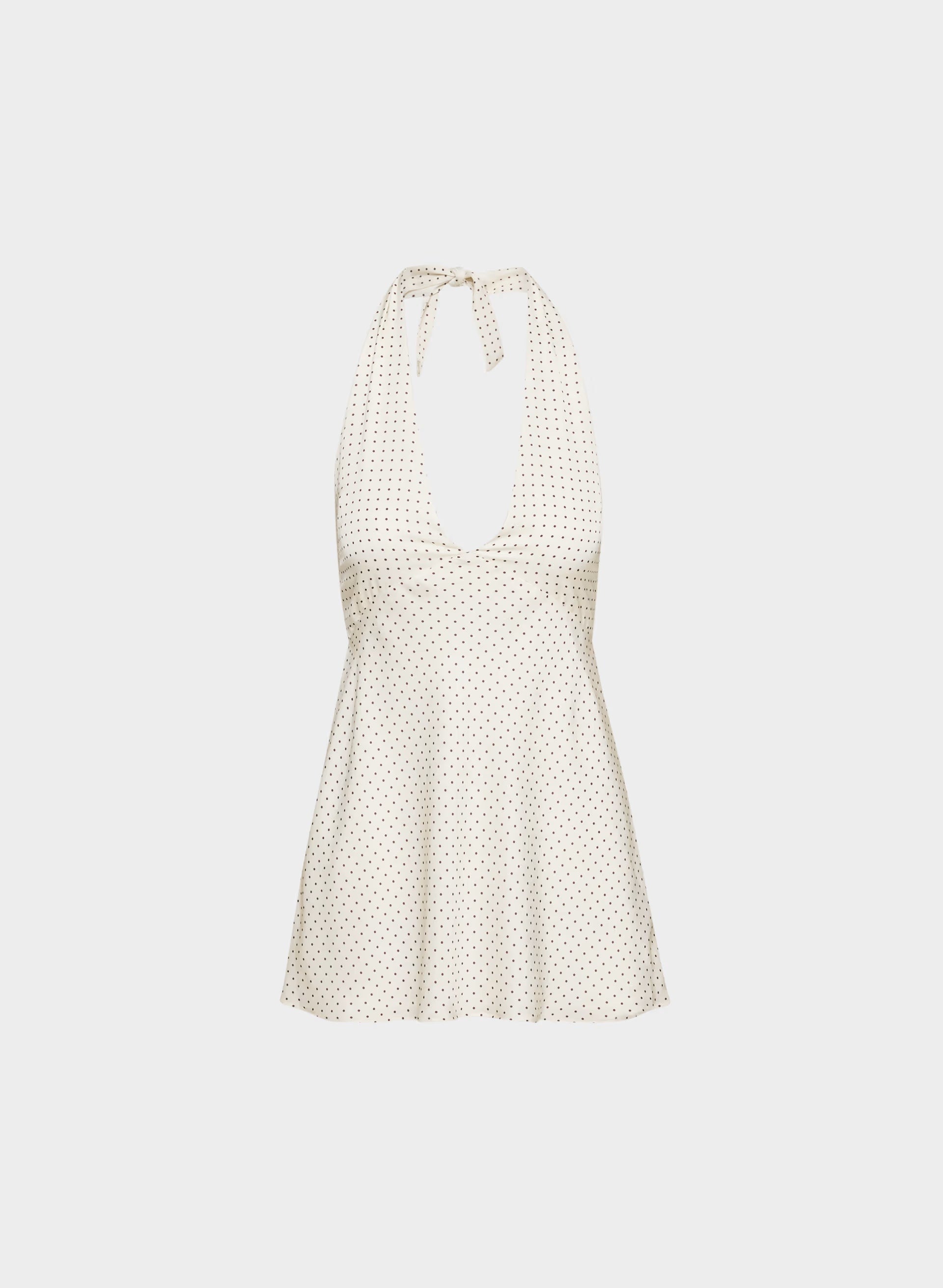 Nightscape Satin Halter Micro Dress - BIRCH/ RCH M BRWN