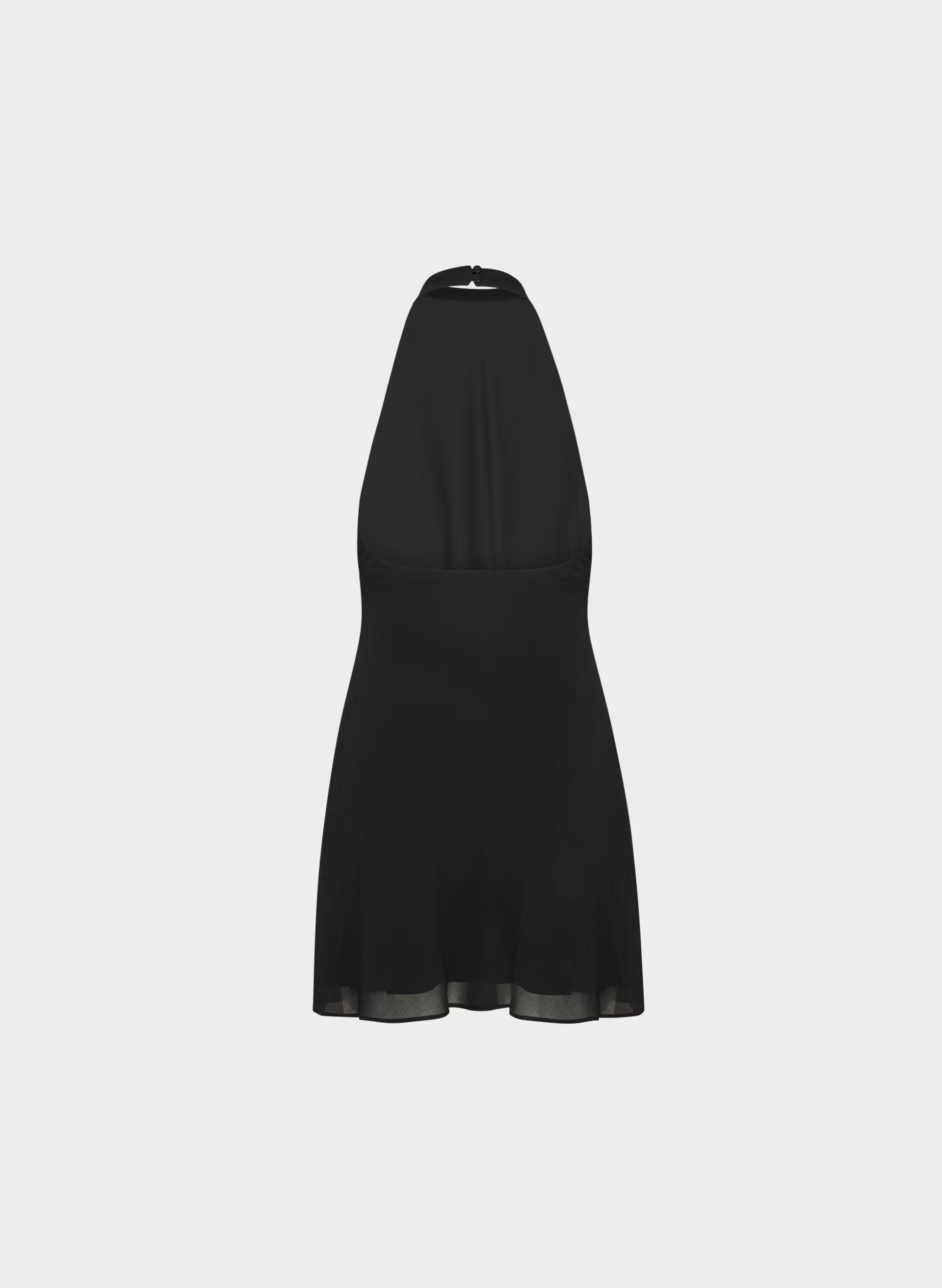 Fête Chiffon™ Audience Mini Halter Dress - BLACK