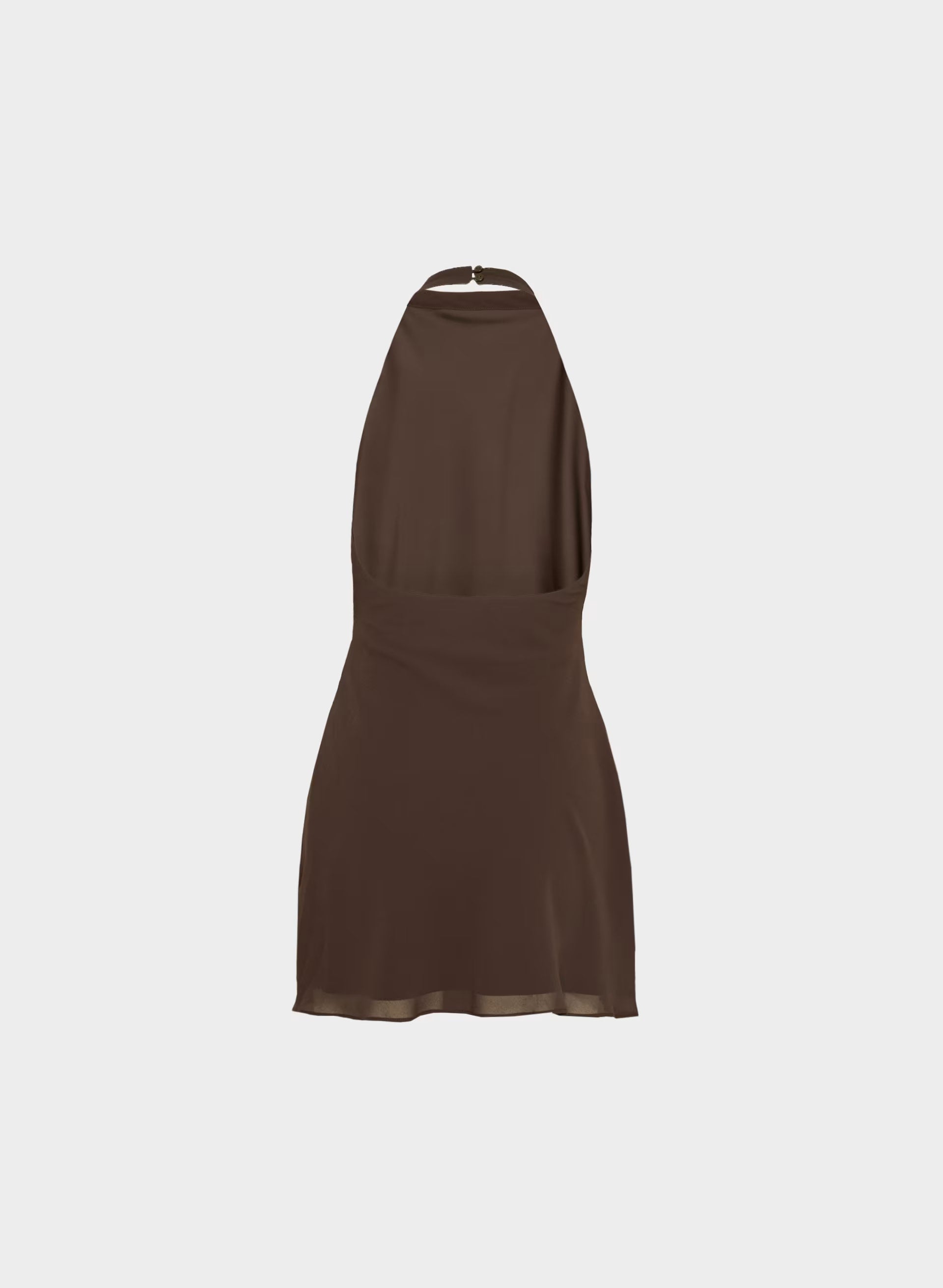 Fête Chiffon™ Audience Mini Halter Dress - RICH MOCHA BROWN