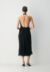 Fête Chiffon™ Audience Halter Dress - BLACK