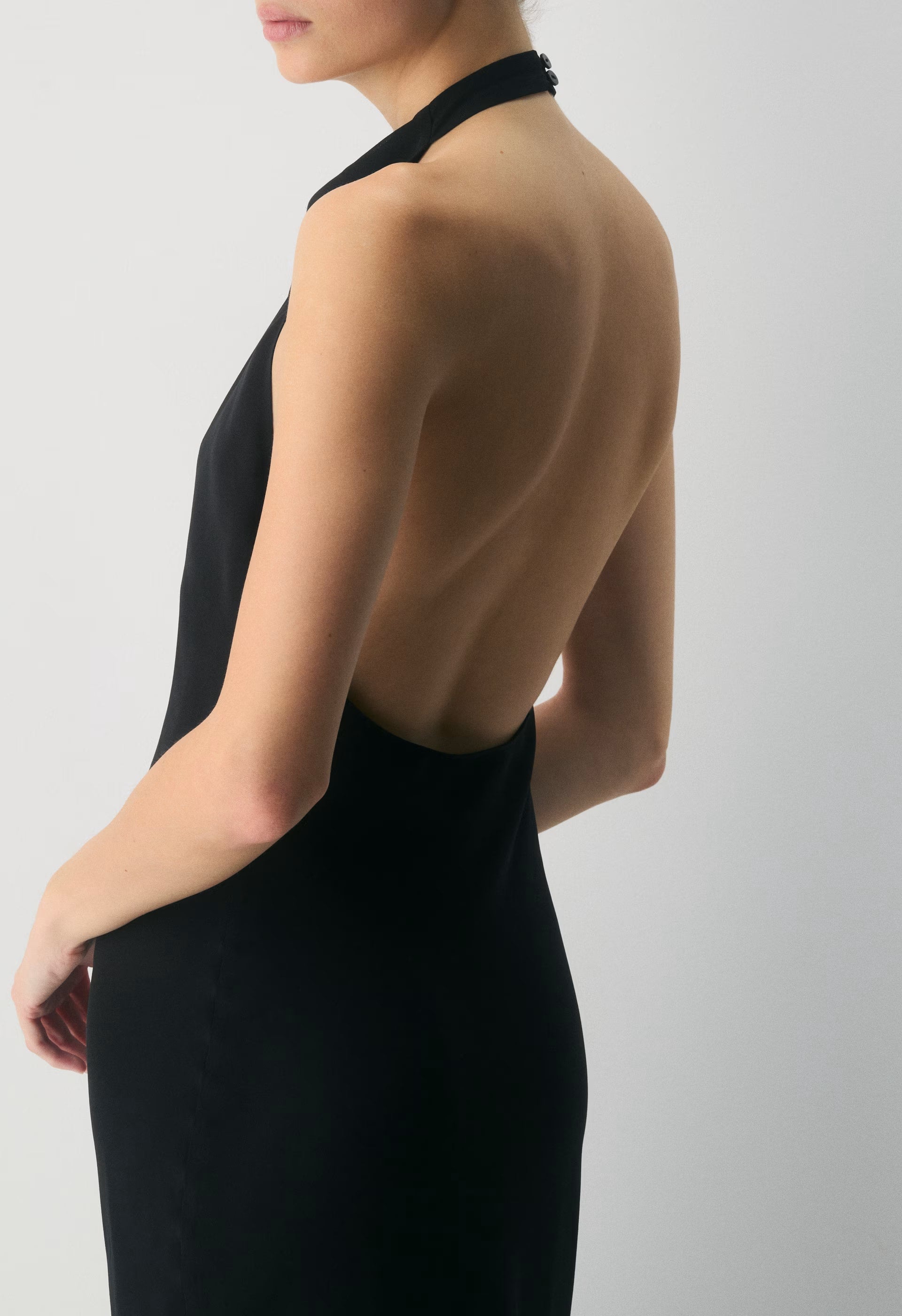 Fête Chiffon™ Audience Halter Dress - BLACK