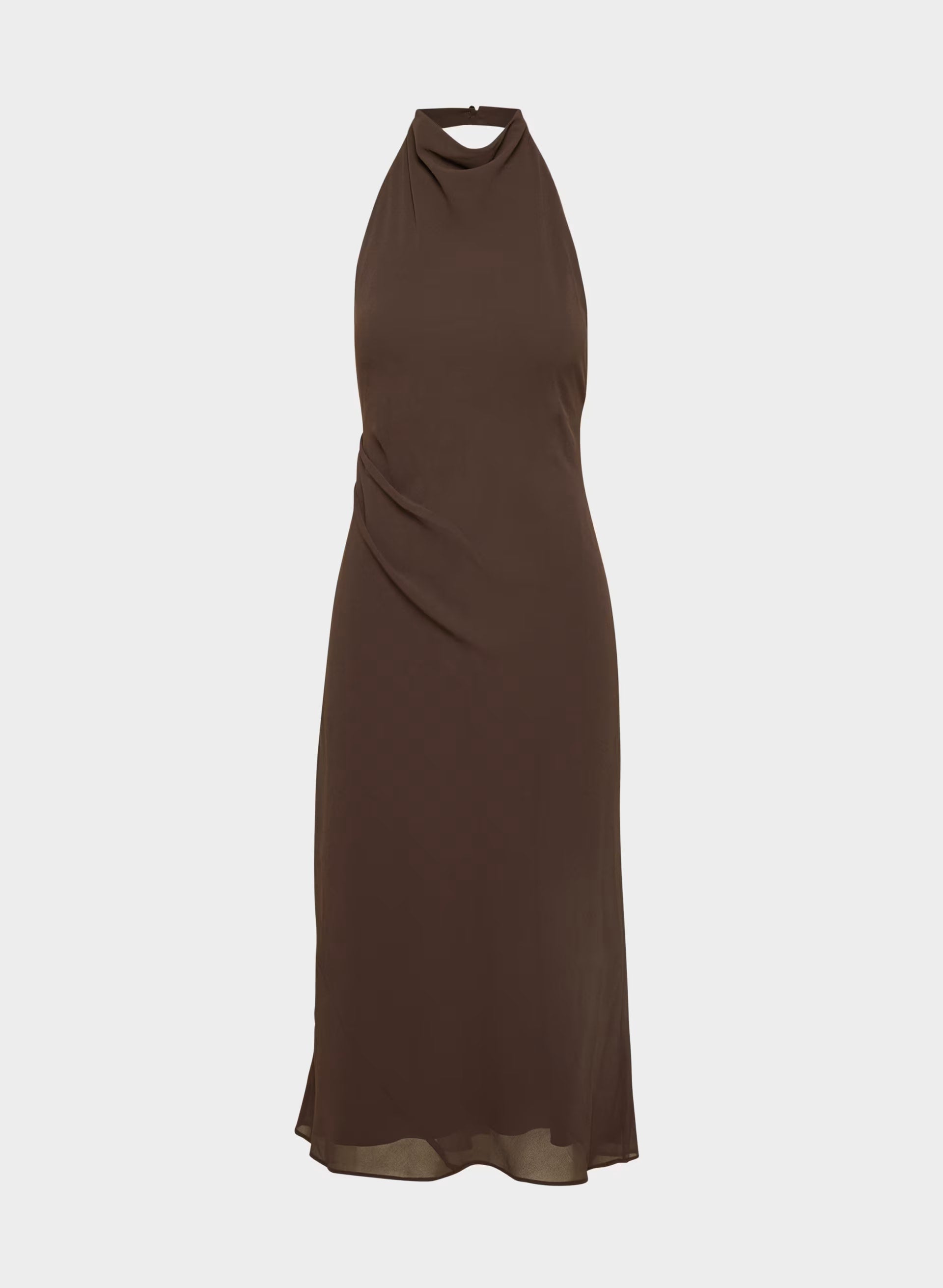 Fête Chiffon™ Audience Halter Dress - RICH MOCHA BROWN