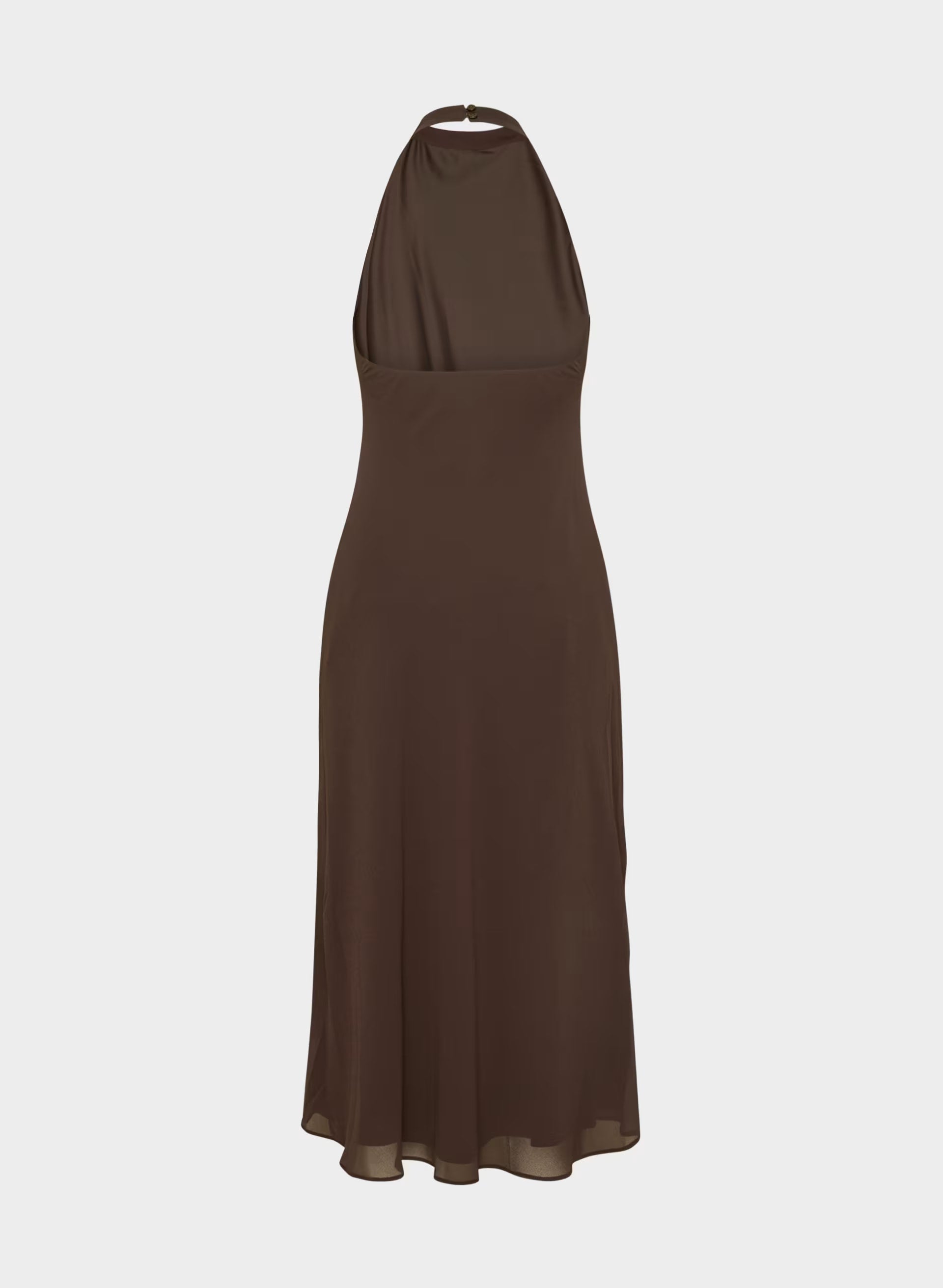 Fête Chiffon™ Audience Halter Dress - RICH MOCHA BROWN