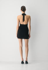 Selenic Halter Dress - BLACK
